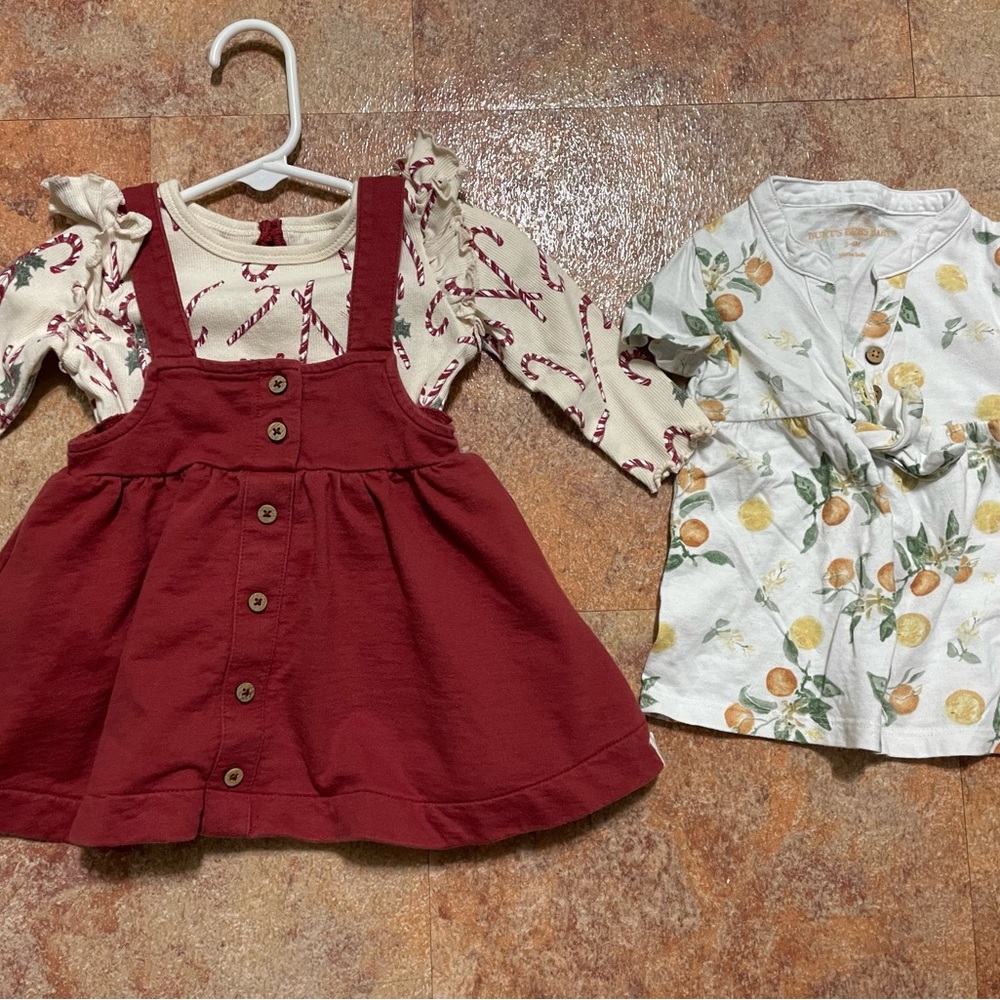 Burt's Bees Red Pleated Puff Sleeve Sundress